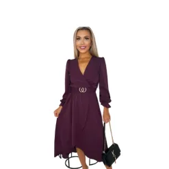 Wrap-Style Belted Dress at LINKTOPIC